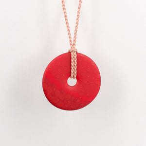 GSM13: Pi disc pendant - red