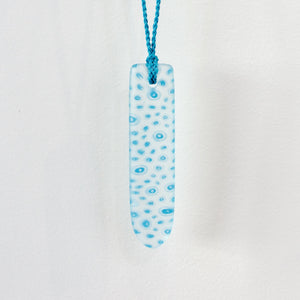 GSM02: Blade pendant - blue murrine canework glass