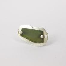 JMR252: Large pounamu ring with sterling silver surround