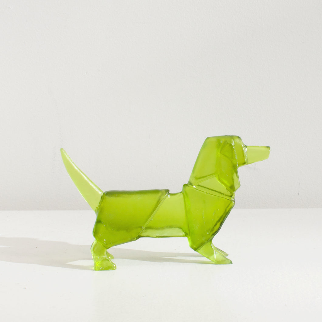 TBA101: Origami schnitzel dog - green