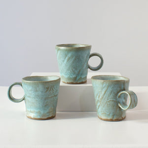 HP Mug: slab formed with blue glaze