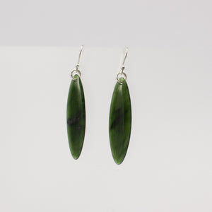 KAJ174: Polished pounamu earrings