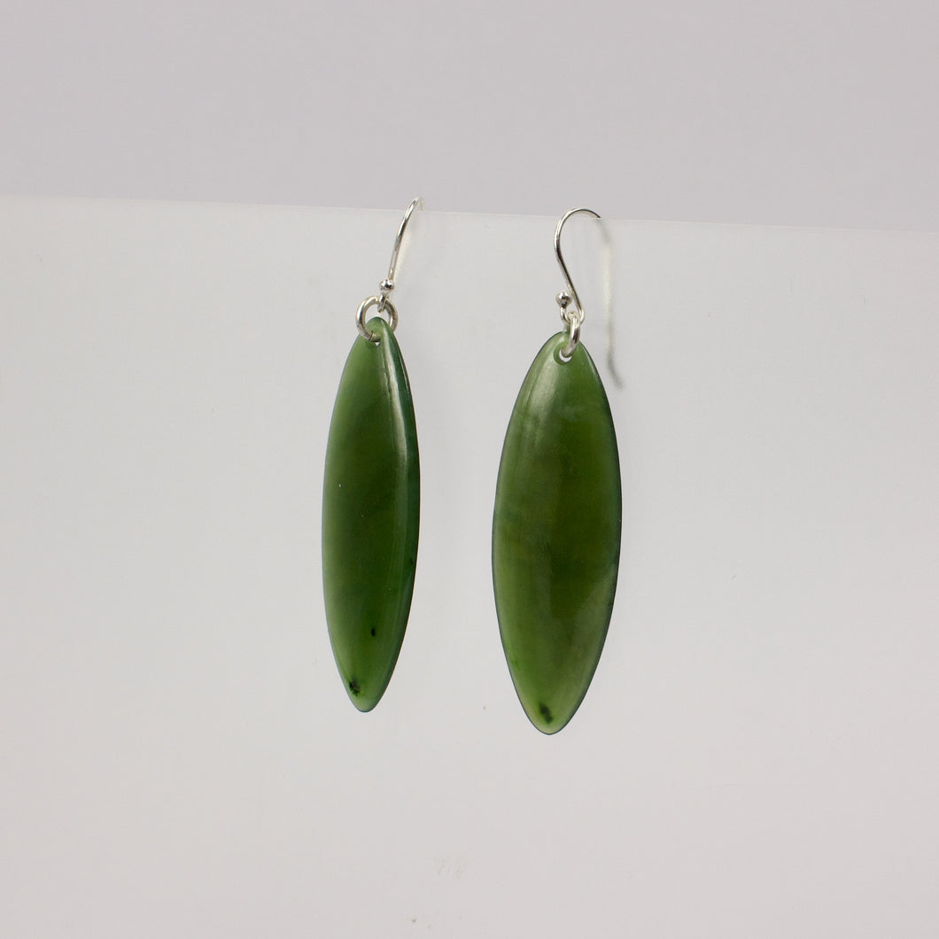 KAJ175: Polished pounamu earrings