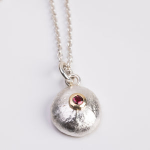 RMO23: Pebble pendant with pink tourmaline